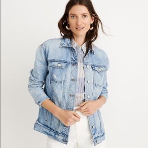 Madewell Oversized Distressed Jean Jacket XL P